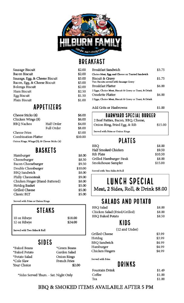 Hilburn Family Diner & Catering Menu image 1